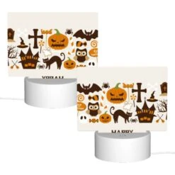 Rectangular Acrylic Night Light, A Collection Of Halloween Symbols And Decorations. -Cute Night Light Shop da033a36ebbf7d689d9f37b9028686000d36c99f