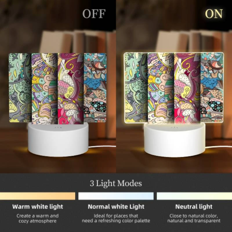 Rectangular Acrylic Night Light, Four different colored designs of a flower. Rectangular Acrylic Night Light, Four Different Colored Designs Of A Flower. -Cute Night Light Shop da05504fc86377134e215de262ea952584766870