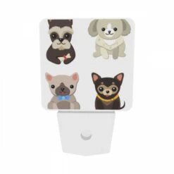 Night Light Set Of 2, Four Different Colored Dogs Are Shown In A Row. -Cute Night Light Shop da300b006e3dc26567f13241fcefe90b30bcc021