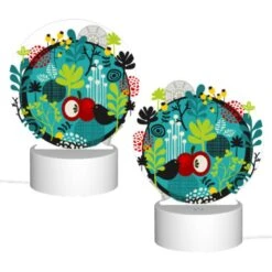Round Acrylic Night Light, A Colorful Circle With A Bird And A Cherry Tree. 3 Round Acrylic Night Light, A Colorful Circle With A Bird And A Cherry Tree. -Cute Night Light Shop da60b76ea14b00c94f68b7392134656037a60883