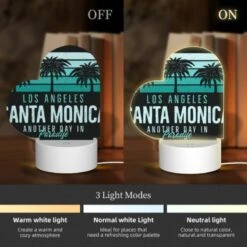 Love Acrylic Night Light, A Black And White Image Of Palm Trees And The Words "Los Angeles Santa Monica Another Day In Paradise." -Cute Night Light Shop dacc8833f678446caa3ca0e588a03157f7c9a5b7