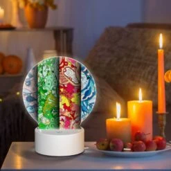 Round Acrylic Night Light, Three Colorful Designs Are Displayed On A Row Of Paper. -Cute Night Light Shop db47cb843c22a3baffa29398d4faee915318a619