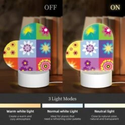 Love Acrylic Night Light, A Colorful Collage Of Flowers In Different Colors. -Cute Night Light Shop dbe3488944039e48d9466420fe3d213dcc5fd77b