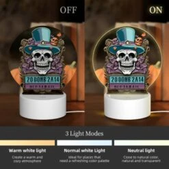 Round Acrylic Night Light, A Skeleton Wearing A Top Hat And A Purple Suit With The Words 200MB 2014 On It. 4 Round Acrylic Night Light, A Skeleton Wearing A Top Hat And A Purple Suit With The Words 200MB 2014 On It. -Cute Night Light Shop dbffb2d3ba169462e285438bb9437afd4c051336