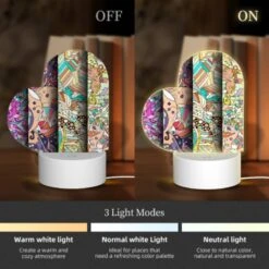 Love Acrylic Night Light, Three Colorful And Intricate Designs Are Displayed Side By Side. -Cute Night Light Shop dc7e752afb2c03810a2e364702cd9605c3d7dc22