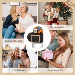 Love Acrylic Night Light, A Black Frame With A Skull And Pumpkins In The Background. 9 Love Acrylic Night Light, A Black Frame With A Skull And Pumpkins In The Background. -Cute Night Light Shop dd01f4b14ec9ecd46478d5f0b8234f9cd003c51f