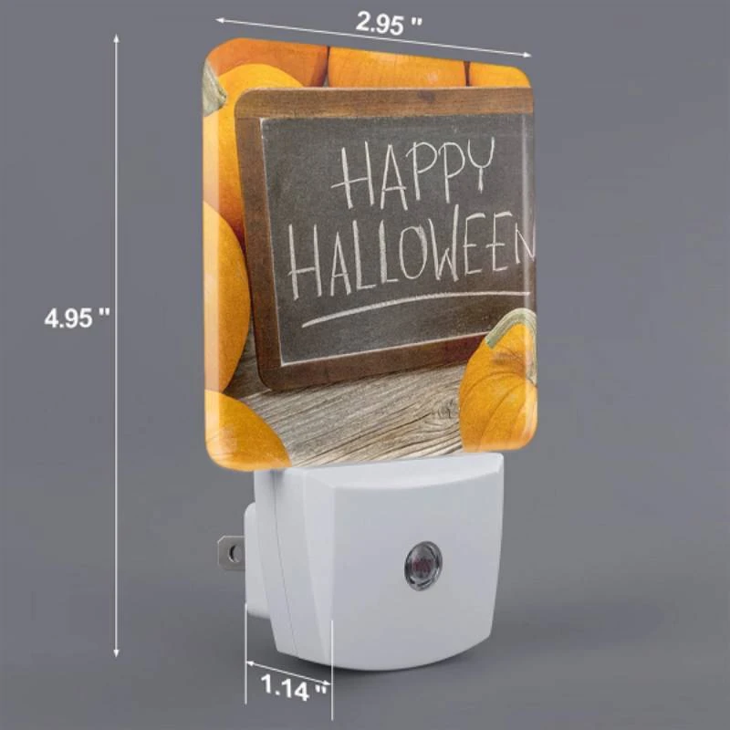 Night Light, A chalkboard sign that says "Happy Halloween" is placed in front of a pile of pumpkins. Night Light, A Chalkboard Sign That Says "Happy Halloween" Is Placed In Front Of A Pile Of Pumpkins. -Cute Night Light Shop dd88ea091cdf858eb39682c448433efc2dd6ae8b