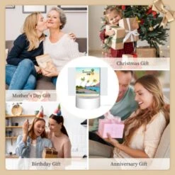 Rectangular Acrylic Night Light, A Colorful Poster Of A Tropical Island With A Pineapple On Top. -Cute Night Light Shop ddaa2ddb0d567e1ac26d166291630f0e250c1068