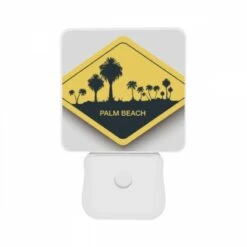 Night Light Set Of 2, A Yellow Sign With The Words "Palm Beach" Written On It. -Cute Night Light Shop ddc7f66815f24d84e410cefe42f7afa00c355201