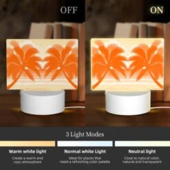 Rectangular Acrylic Night Light, A Colorful Beach Scene With Palm Trees And A Sunset. 4 Rectangular Acrylic Night Light, A Colorful Beach Scene With Palm Trees And A Sunset. -Cute Night Light Shop dde5ce1efcf0dca54343ca5219d93af550740de7