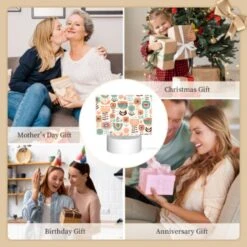 Rectangular Acrylic Night Light, A Colorful Floral Pattern With Orange -Cute Night Light Shop de2b7c4feace1c33caa6d01015ec2adf31f781b6