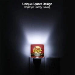 Night Light Set Of 2, A Red Background With A Yellow And Red Banner That Says "Happy Halloween." -Cute Night Light Shop de63be18ccd32c1c6a091dddb4f9580d4f028d4b