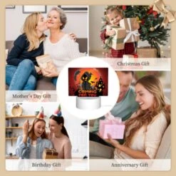 Rectangular Acrylic Night Light, A Halloween Themed Poster With A Skeleton Holding A Scythe. -Cute Night Light Shop ded20f035b12ab73cdb4fc49dcee34c19eef0daf