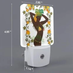 Night Light Set Of 2, A Woman Wearing A Grass Skirt And A Flower In Her Hair. -Cute Night Light Shop df478bd886d84710645dd173920ebea54b764f59