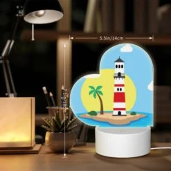 Love Acrylic Night Light, A Lighthouse Stands On A Small Island In The Ocean. -Cute Night Light Shop dff5f7cc947d91f2f644d162f59b853a24b8c5dd