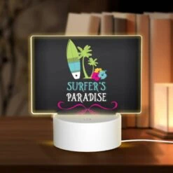 Rectangular Acrylic Night Light, A Logo For Surfer's Paradise.