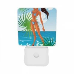 Night Light Set Of 2, A Woman In A Bikini Is Standing On A Beach. -Cute Night Light Shop e226539c6ce08ff0c9dd24b184ec46c71f6ce5a3