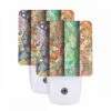 Night Light Set Of 2, Four Different Colored Designs Of Flowers Are Displayed On A Wall. -Cute Night Light Shop e2f8109fc19e787842d1fb33e6844113ddf98947
