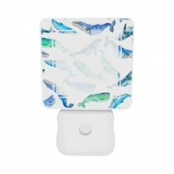 Night Light Set Of 2, A Blue And White Whale Is Swimming In The Ocean. -Cute Night Light Shop e358c53f5446c5cb6b18d71234290d8f531d908e
