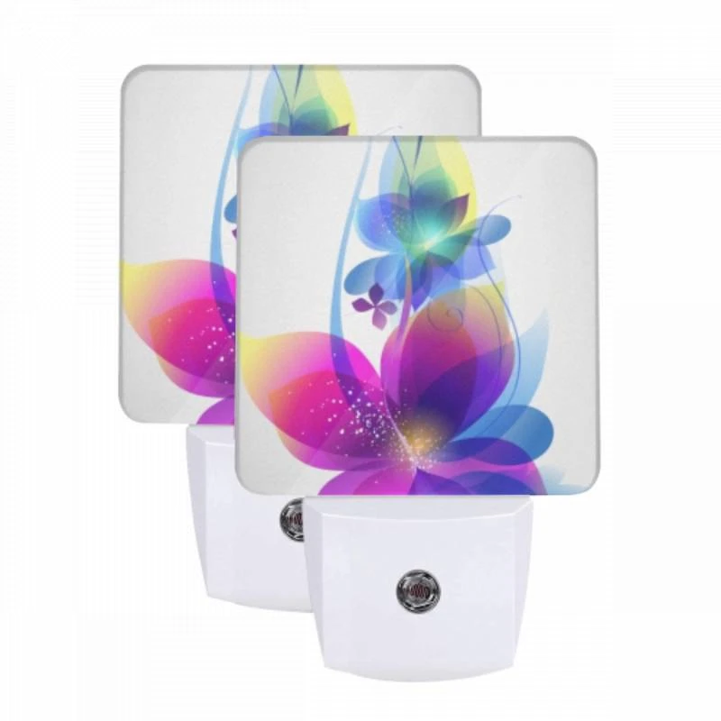 Night Light Set of 2, A colorful flower with a blue center and yellow petals. Night Light Set Of 2, A Colorful Flower With A Blue Center And Yellow Petals. -Cute Night Light Shop e3ff7c98b1754452210b9dd1d6ef161c274ef3af