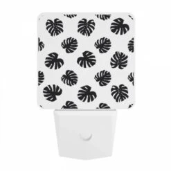 Night Light, A Pattern Of Black And White Flowers. -Cute Night Light Shop e407e8c6f7cc11ed054735b0b52b3b7a164b8537