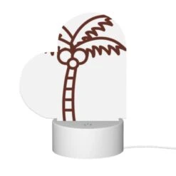 Love Acrylic Night Light, A Brown And White Drawing Of A Palm Tree. -Cute Night Light Shop e4dea94023443da4425db670e1bc36440eefeb40