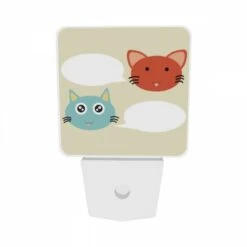 Night Light Set Of 2, Three Cute Cartoon Cats With Speech Bubbles. -Cute Night Light Shop e4f6b7d85e8f1a9138208e5bca52e45ad4963720