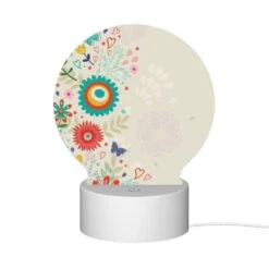 Round Acrylic Night Light, A Colorful Floral Design With Hearts And Butterflies. -Cute Night Light Shop e4fc13911c5144039e0f050462e937cd4a402839
