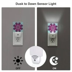 Night Light Set Of 2, A Colorful Flower Design With Pink And Purple Hues. -Cute Night Light Shop e50b1691855c971066453de8521982794795c938