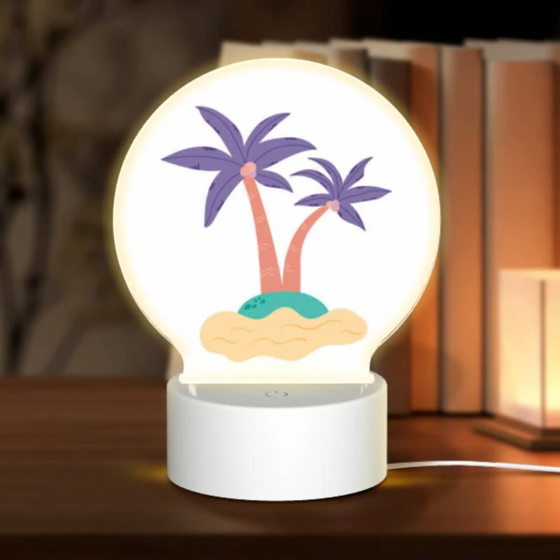 Round Acrylic Night Light, A cartoon drawing of a palm tree on a sandy beach. Round Acrylic Night Light, A Cartoon Drawing Of A Palm Tree On A Sandy Beach. -Cute Night Light Shop e5a58982ae990ae740e00d7eacb6ce516c37160f