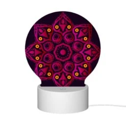 Round Acrylic Night Light, A Colorful Flower With A Purple Background. 11 Round Acrylic Night Light, A Colorful Flower With A Purple Background. -Cute Night Light Shop e616bfb5419bce5a5a0ca9f27f5c5f40df479915
