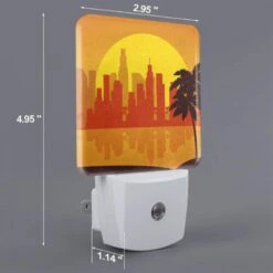 Night Light Set Of 2, A Cityscape With A Sunset In The Background. -Cute Night Light Shop e62fc71ab6e9a4201aa5cd0294f9c9deb4d63a7a