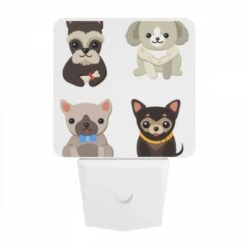 Night Light, Four Different Colored Dogs Are Shown In A Row. -Cute Night Light Shop e6b43e6abc5e26ba35e08ee2dd4970c597e547d7