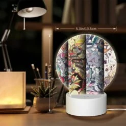 Round Acrylic Night Light, Three Colorful And Intricate Designs Are Displayed Side By Side. -Cute Night Light Shop e75a4ff270edeb691d74e5255fa0e8768b5acce8