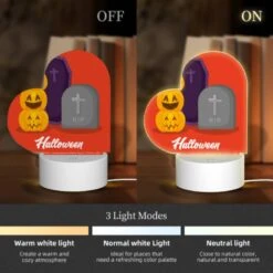 Love Acrylic Night Light, A Cartoon Of Halloween With A Cross On A Tombstone. -Cute Night Light Shop e9966ac2ee3c72f8fd42b120bdbcb18ea6e2c150