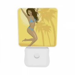 Night Light Set Of 2, A Woman Wearing A Blue Bikini Is Jumping In The Air. -Cute Night Light Shop e9b843a9bbbe3f38a4b3c65a438660a0662a1e39