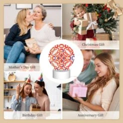 Round Acrylic Night Light, A Colorful And Intricate Design On A Piece Of Fabric. -Cute Night Light Shop e9c6167ac5ed1ff67af9643268943c9f2ee9ed52