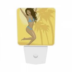Night Light Set Of 2, A Woman Wearing A Blue Bikini Is Jumping In The Air. -Cute Night Light Shop eb0dc8c5e5c457d1939e8e21ccab8d599958d1ef