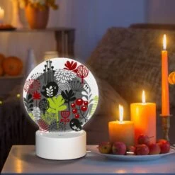 Round Acrylic Night Light, A Colorful Circle Of Plants And Flowers. -Cute Night Light Shop eb146330959a47ad3fc106d9861bdf6c795185ce