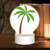 Round Acrylic Night Light, A Green And Brown Palm Tree. -Cute Night Light Shop ec1526344af874e26f395f7241a25d622847420f