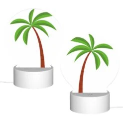 Round Acrylic Night Light, A Green And Brown Palm Tree. 3 Round Acrylic Night Light, A Green And Brown Palm Tree. -Cute Night Light Shop ec4224310577103de91eb28b7519be961b94d70d