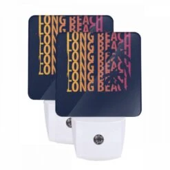 Night Light Set Of 2, A Colorful Poster Advertising Summer Adventures.