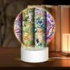 Round Acrylic Night Light, Three Colorful And Intricate Designs Are Displayed On A Row Of Paper. -Cute Night Light Shop ecc270618c0a01ac7ee5fb9c0c5b9a488cef4883
