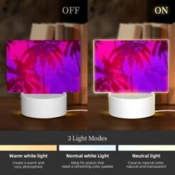 Rectangular Acrylic Night Light, A Purple And Pink Tropical Scene With Palm Trees. 4 Rectangular Acrylic Night Light, A Purple And Pink Tropical Scene With Palm Trees. -Cute Night Light Shop edd5492a7a89c7047a93f8df4ebc9c19c6fc56dd