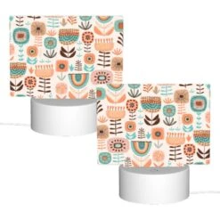 Rectangular Acrylic Night Light, A Colorful Floral Pattern With Orange -Cute Night Light Shop ee315d153a52f7a56b5578a2a14f2551818678f6