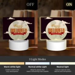 Rectangular Acrylic Night Light, A Happy Halloween Sign With A Moon And A Trick Or Treat Message. -Cute Night Light Shop ee4660bfd7d4c51b915be38a51bb6988f1e1f027