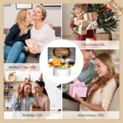 Rectangular Acrylic Night Light, A Halloween Poster With A Pumpkin And A Lit Candle. -Cute Night Light Shop ee9d7e700a1b5e63e59db7512d10cef153455521