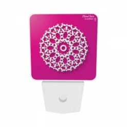 Night Light Set Of 2, A White Snowflake Design On A Pink Background. -Cute Night Light Shop eee6b0ea735a5cdfba06363ed545b863370572e5