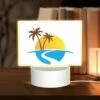 Rectangular Acrylic Night Light, A Sunset With Two Palm Trees And A Blue Ocean. 2 Rectangular Acrylic Night Light, A Sunset With Two Palm Trees And A Blue Ocean. -Cute Night Light Shop ef152c3fd3266c46be380c3dea242be6a588c047