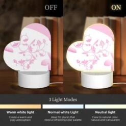 Love Acrylic Night Light, A Pink Flower With A Green Leaf. -Cute Night Light Shop f0157b9d51a4b36371c710a90e8059b3932ea356